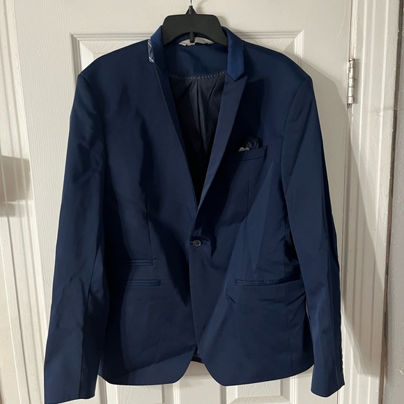 Zara man Men’s Blue Work jacket rn 77302 Front Button Up Width 44”, sleeve - Picture 13 of 14